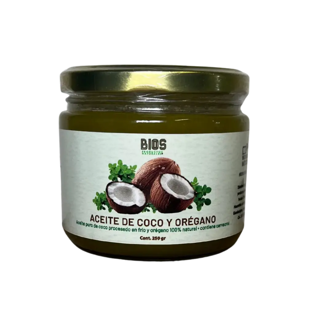 Aceite de Coco con Orégano 300ml Desparasitante Natural