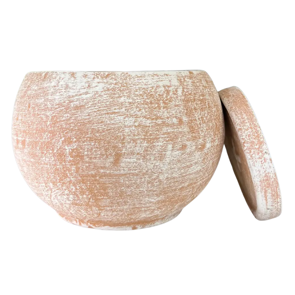 Maceta de Barro: Nombre "Esfera Mediana"c/plato