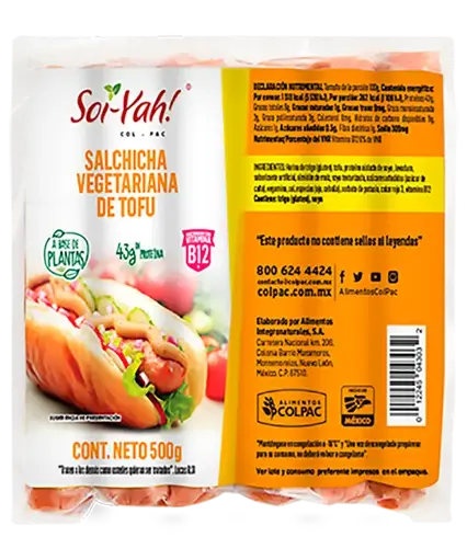 [012245043032] Salchicha Tofu Congelada Paq 8 pzas